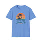 Island Life T-Shirt — "Livin' The Island Life" Retro Palm Sunset Tee
