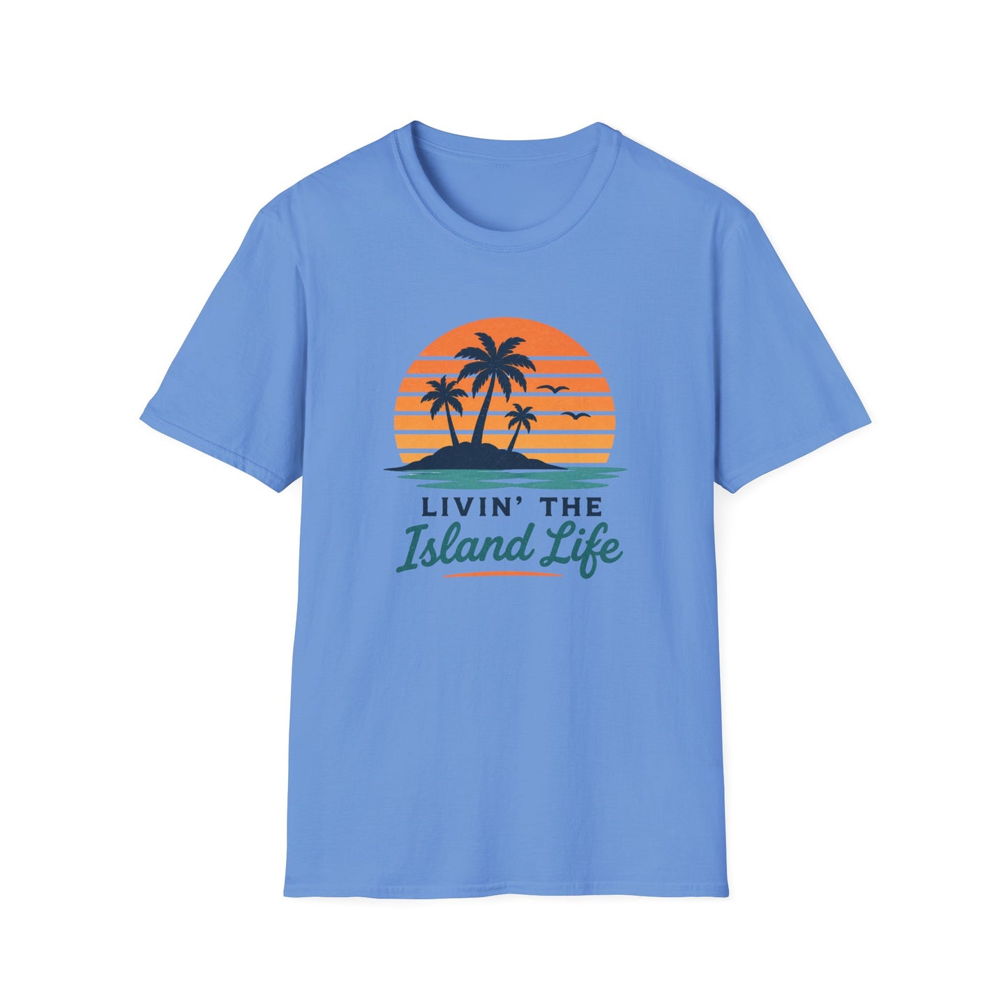 Island Life T-Shirt — "Livin' The Island Life" Retro Palm Sunset Tee