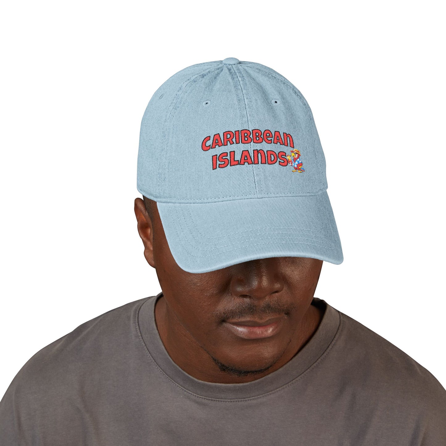 Caribbean Islands Embroidered Denim Hat