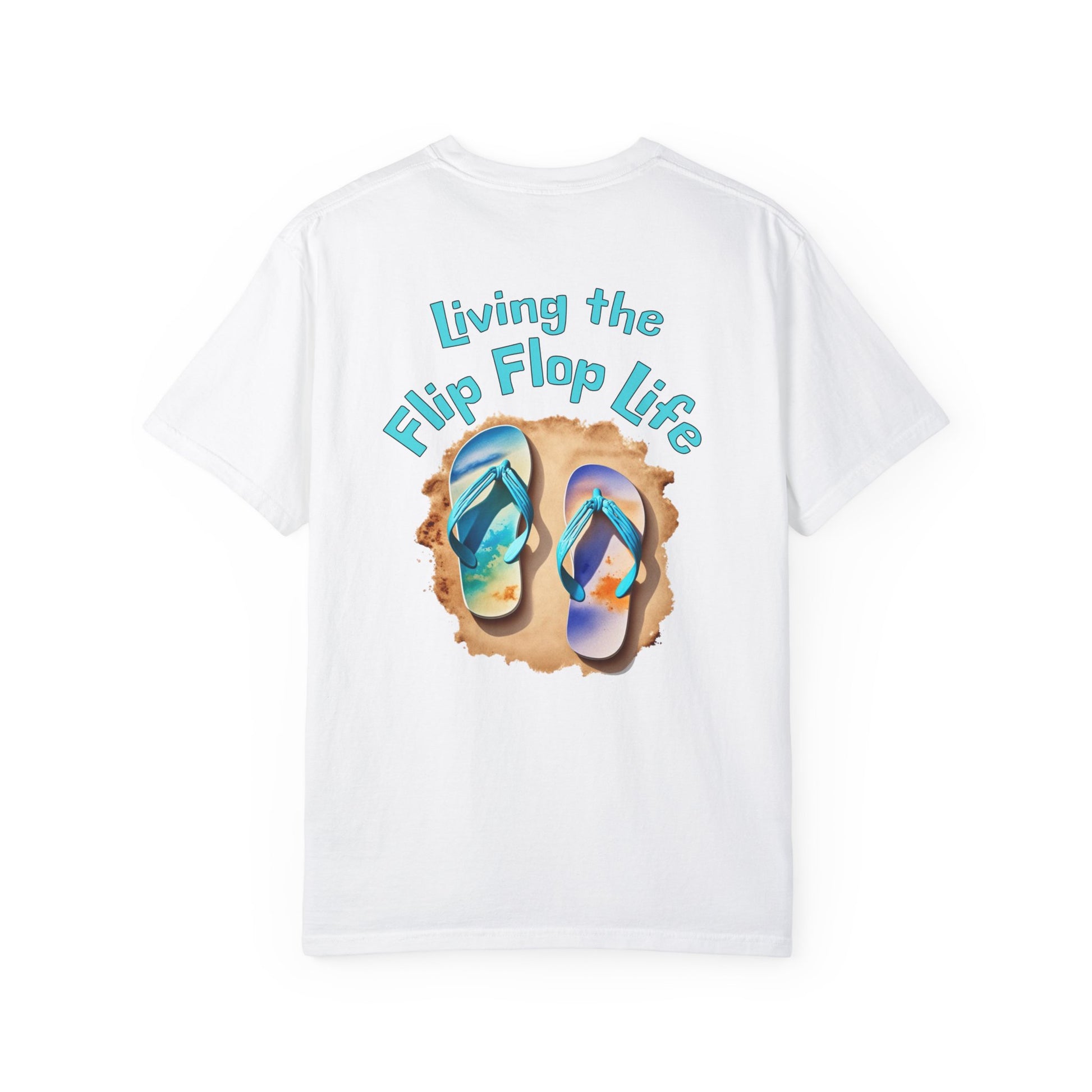 Resort Collection Living the Flip Flop Life Unisex Garment-Dyed T-shirt -Caribbean Rays