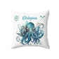 Octopus Spun Polyester Square Pillow Caribbean Rays