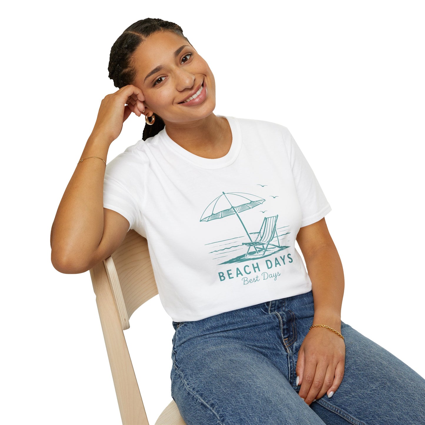 Beach Days T-Shirt — Relaxing Beach Chair & Umbrella Graphic