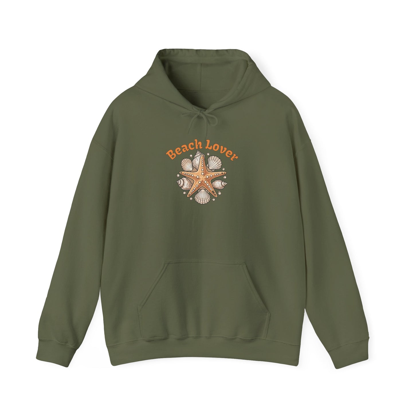 Beach Lover Starfish Hoodie — Coastal Seashell Graphic Sweatshirt