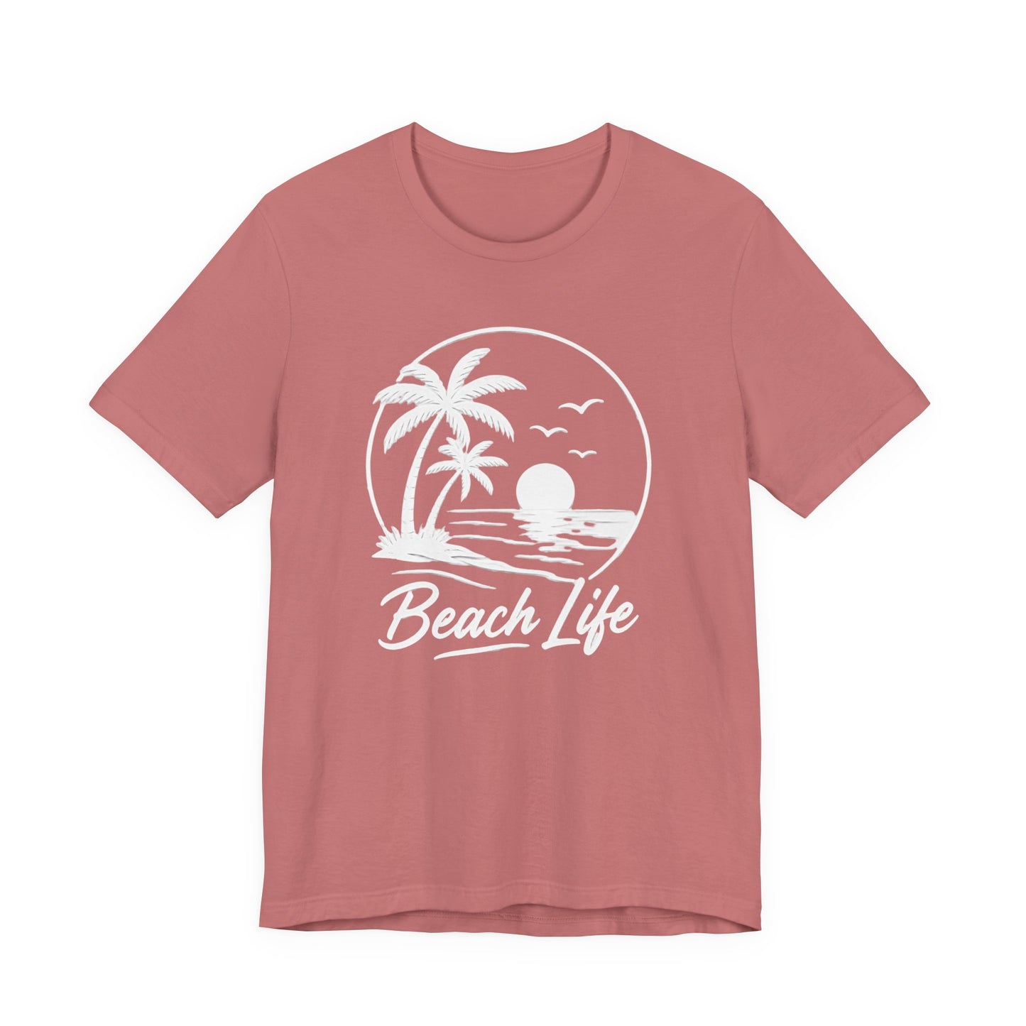 Beach Life T-Shirt – Palm Tree Sunset Graphic Tee