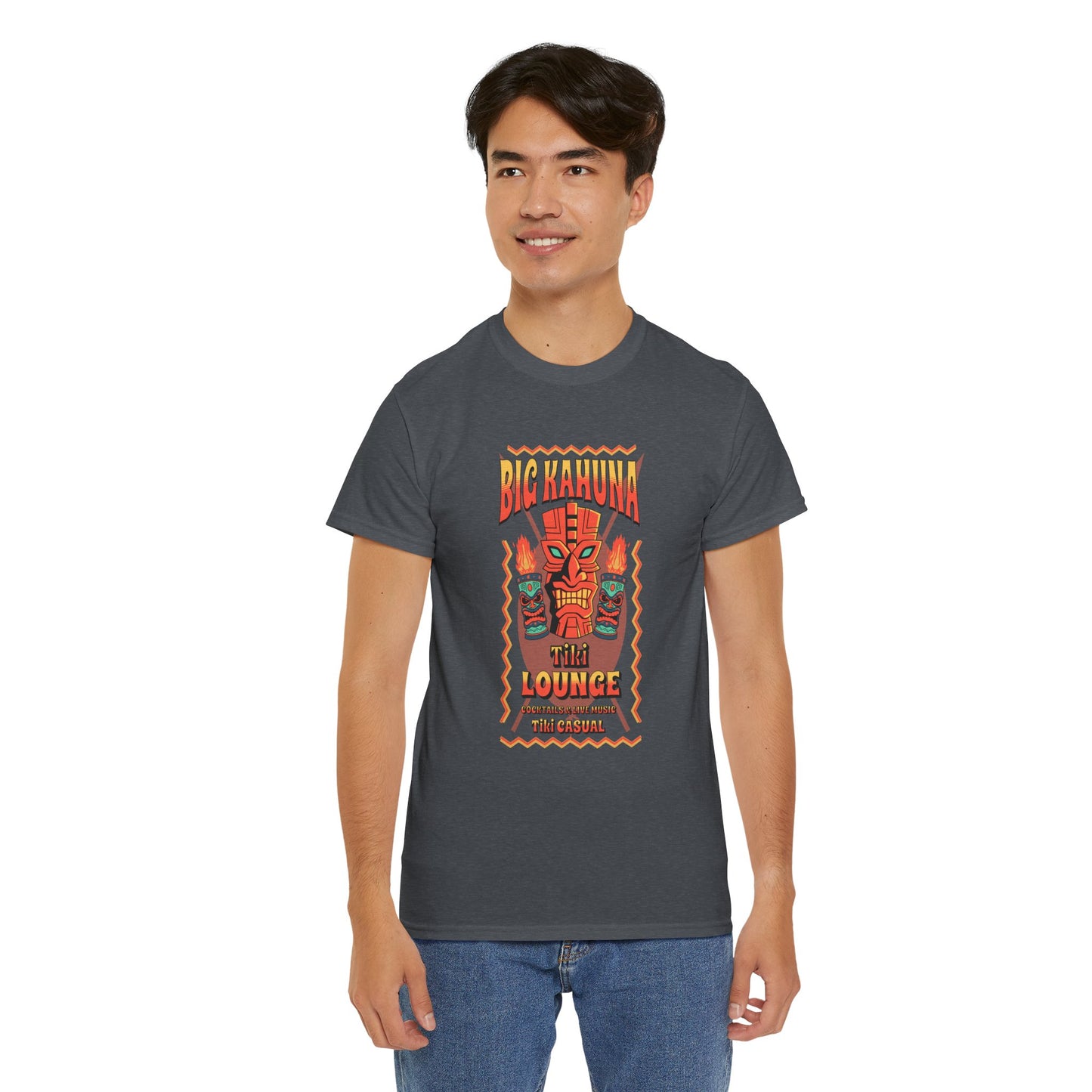 Big Kahuna Tiki Lounge Tee – Heavy Cotton Graphic Unisex T-Shirt
