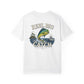White t-shirt with 'Reel Big Catch' graphic design on a white background