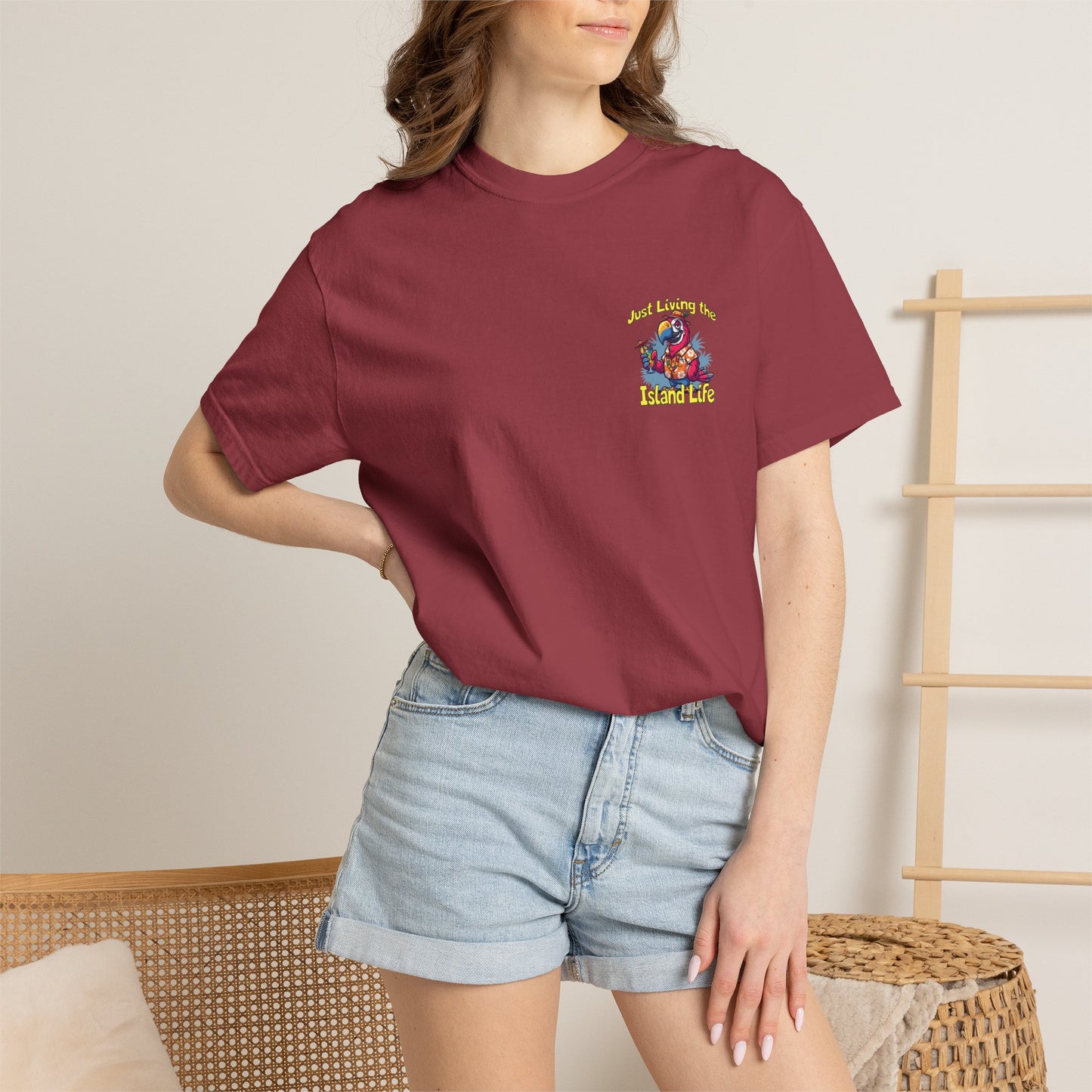 Island Life T-Shirt — Just Living the Island Life Parrot Graphic