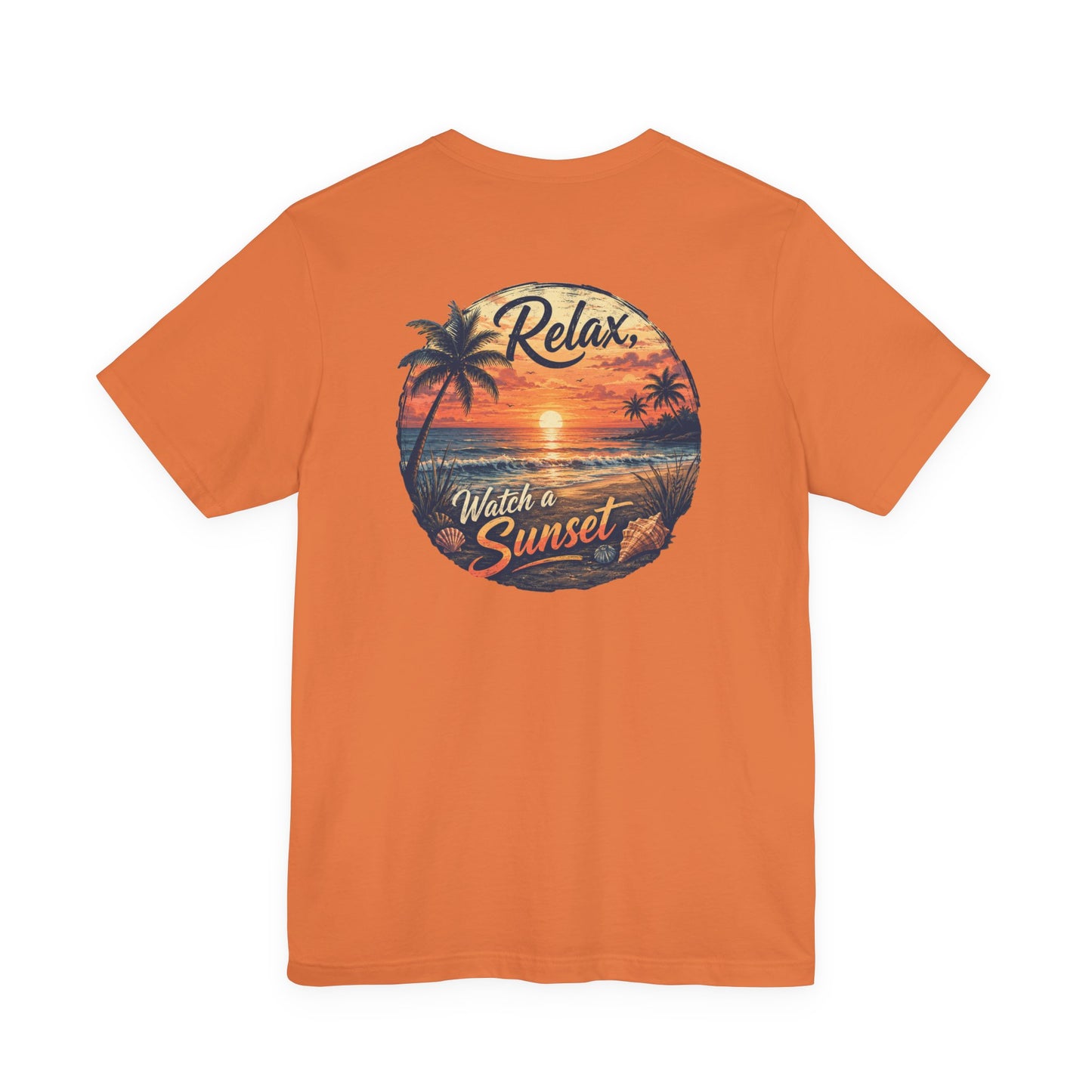 Sunset Beach Tee — "Relax Watch a Sunset" Graphic T-Shirt
