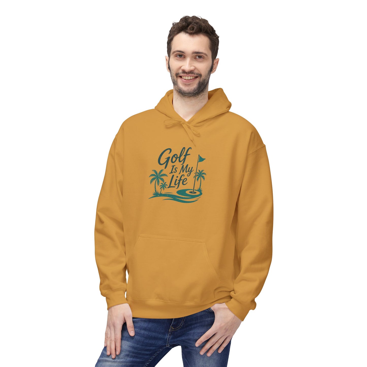 Golf Is My Life Hoodie — Tropical Palm Golf Pullover