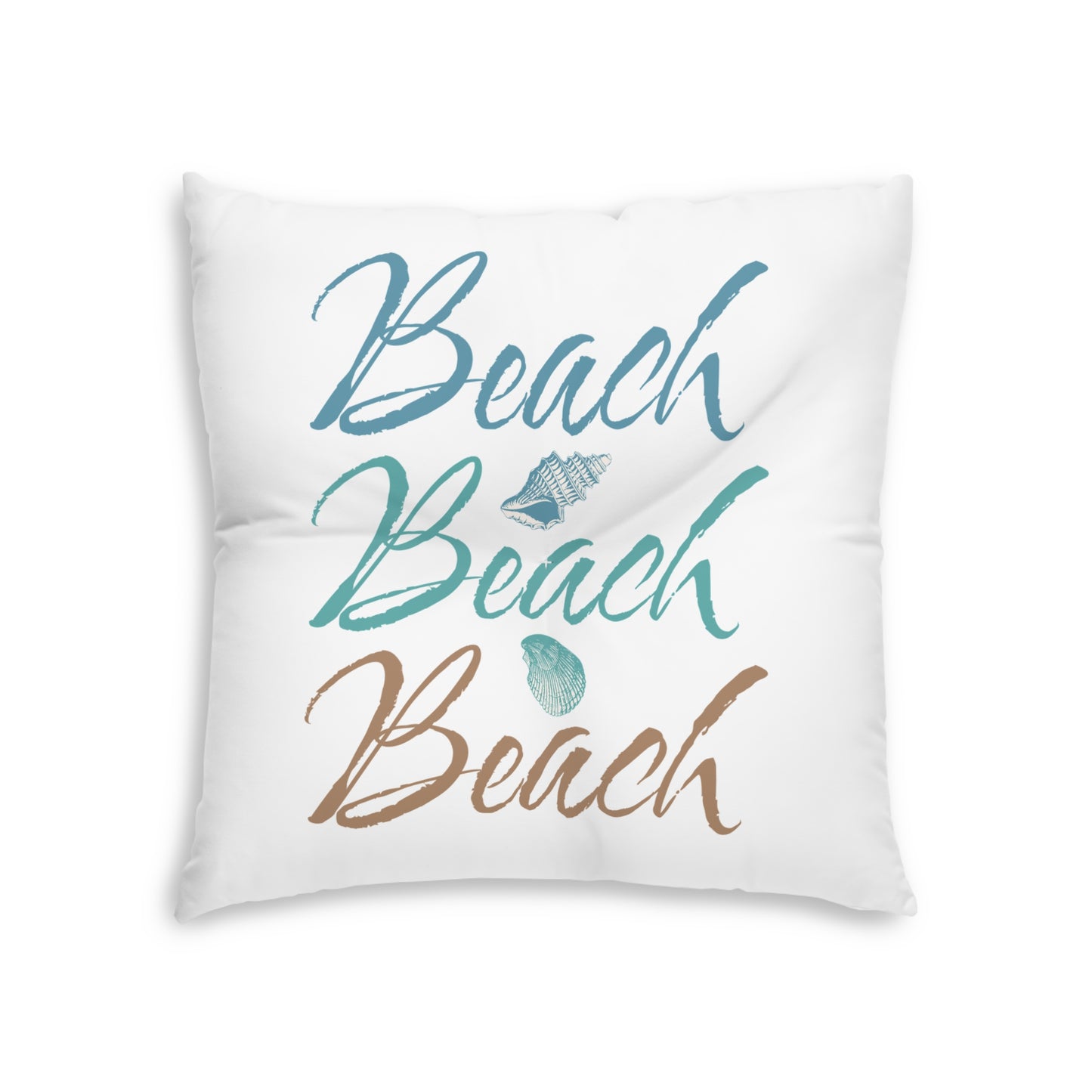 Beach Beach Beach Tufted Floor Pillow, Square