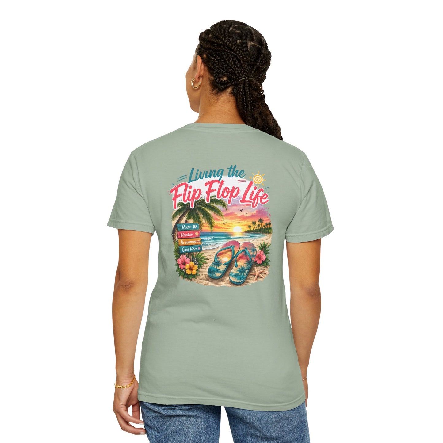 Resort Collection Living the Flip Flop Life Unisex Garment-Dyed T-shirt