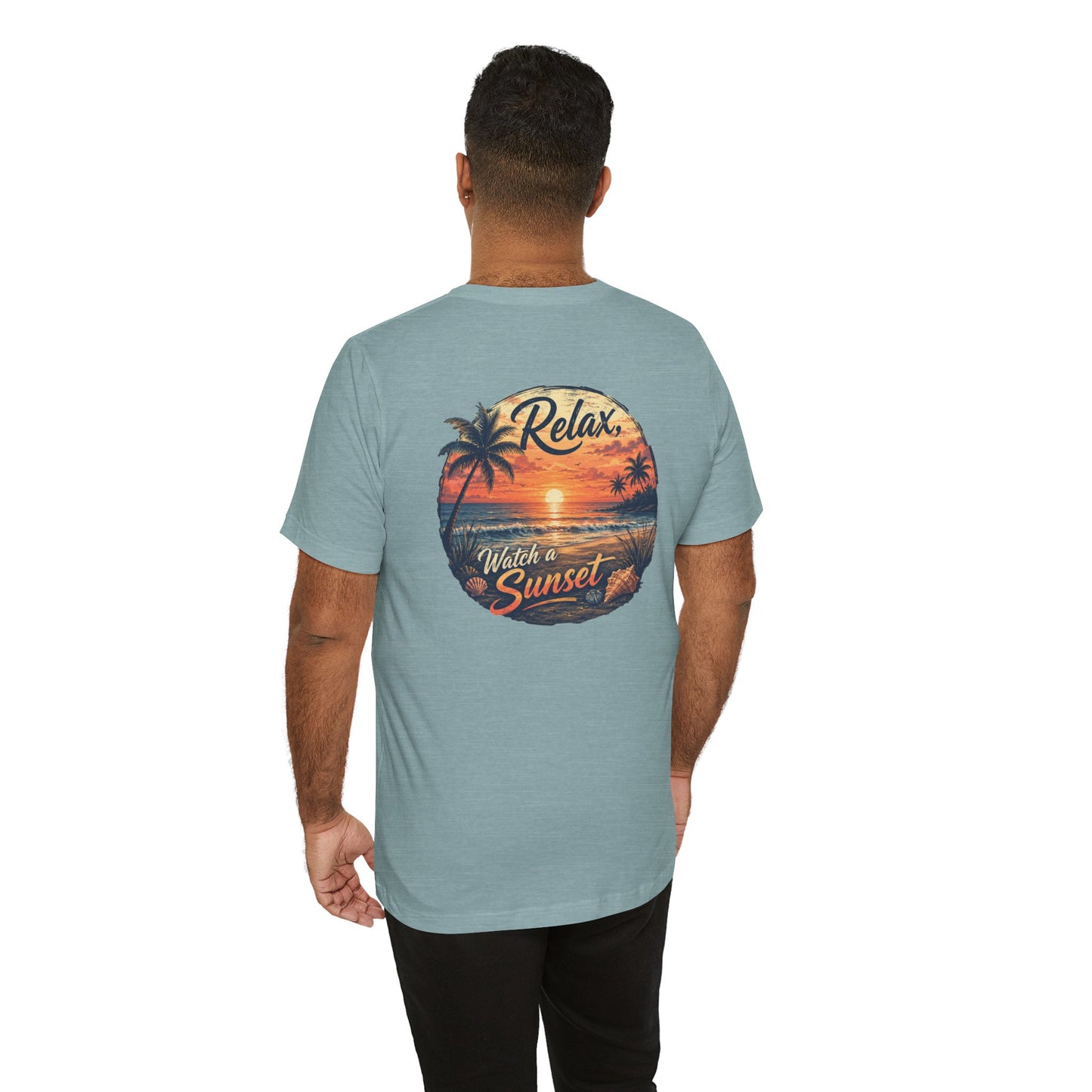 Sunset Beach Tee — "Relax Watch a Sunset" Graphic T-Shirt