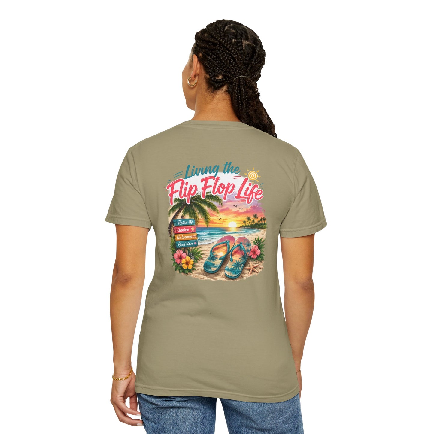 Resort Collection Living the Flip Flop Life Unisex Garment-Dyed T-shirt