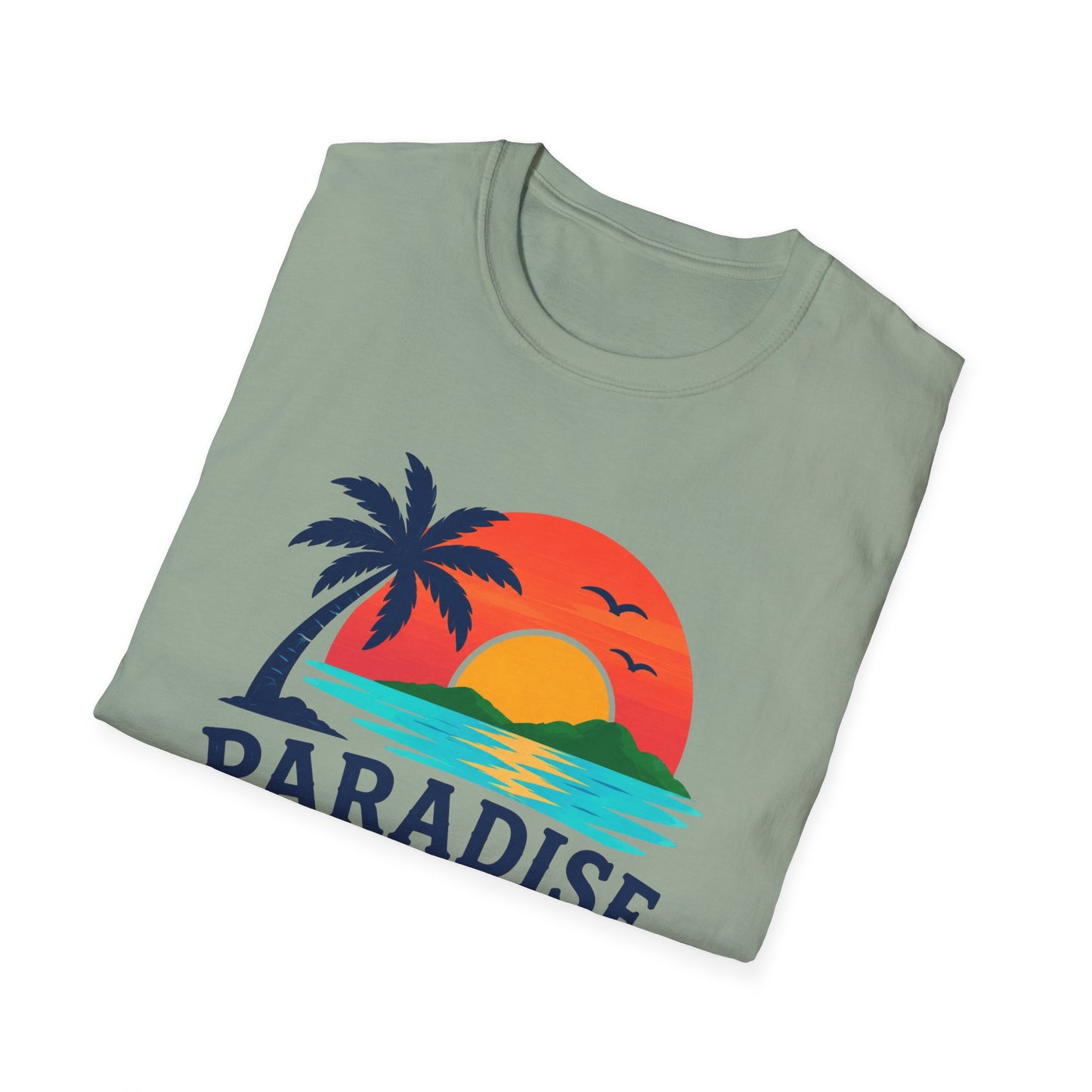 Paradise Found T‑Shirt — Retro Sunset Palm Beach Tee