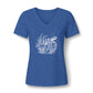 Sea Turtle V-Neck Tee — Women's Relaxed Heather Tee with White Sea Turtle Graphic