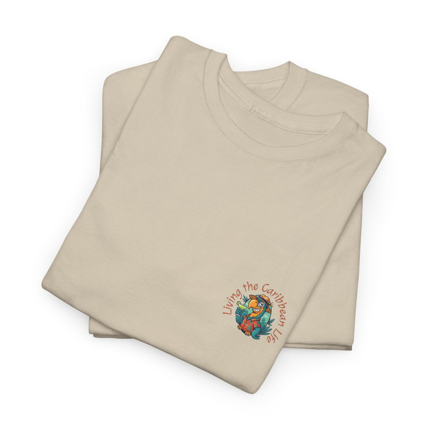 "Living the Caribbean Life" Parrot Vacation Tee