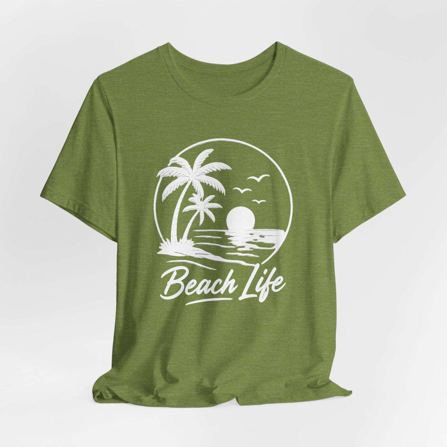 Beach Life T-Shirt – Palm Tree Sunset Graphic Tee