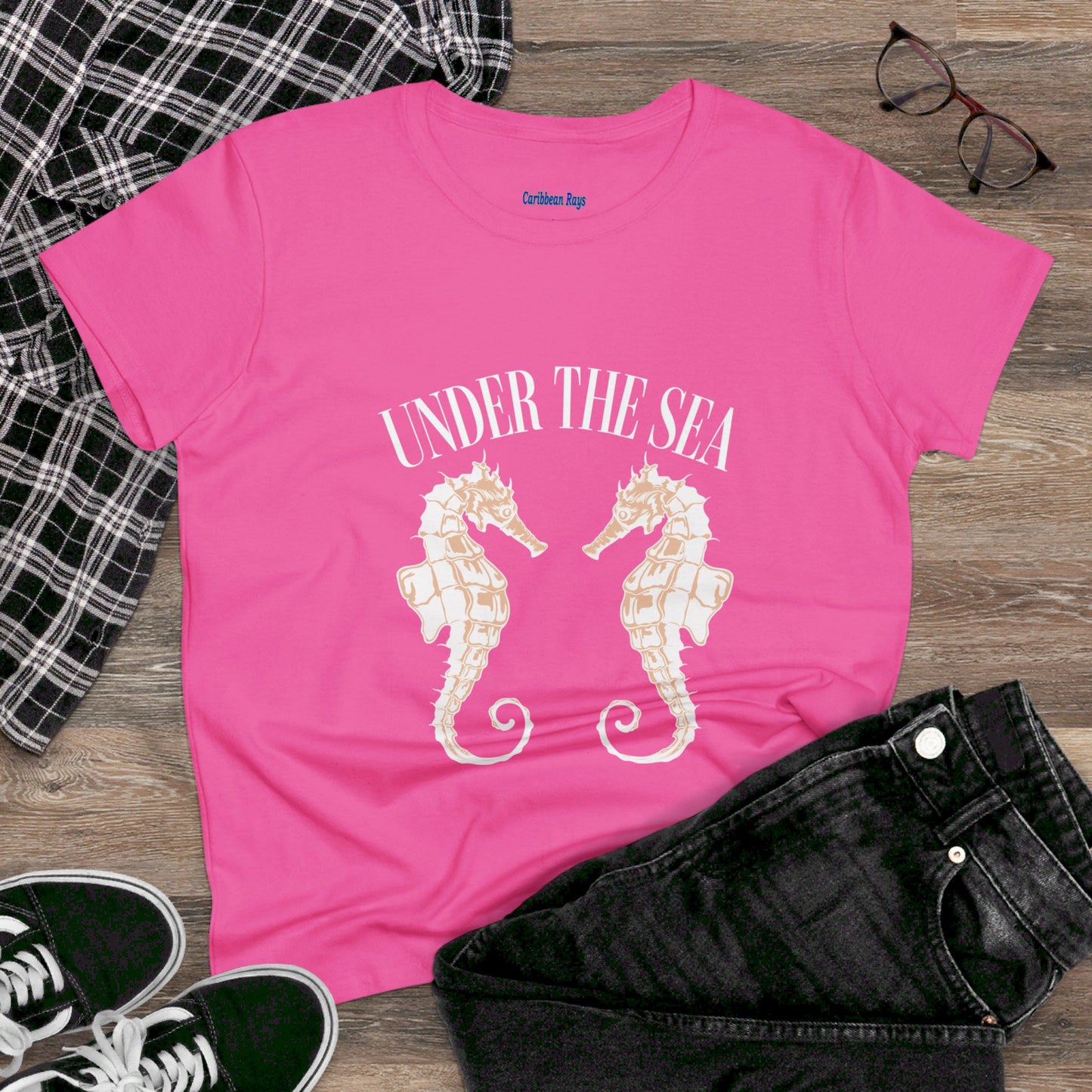 Under The Sea Seahorse Women's Midweight Cotton Tee