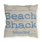 Pillow with 'Beach Shack Caribbean Islands' text on a textured background