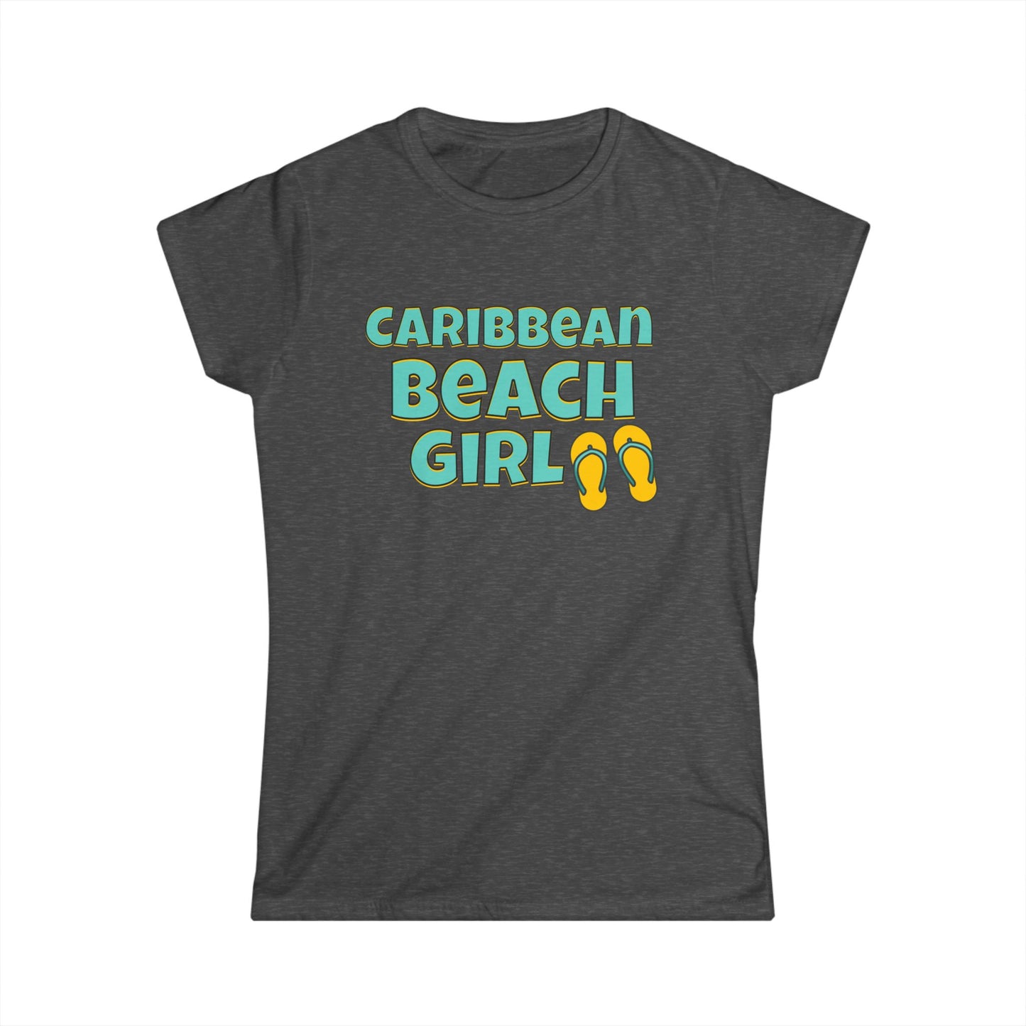 Caribbean Beach Girl T-Shirt — Women's Vacation Flip-Flop Tee