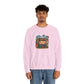 Tiki Bar Crewneck Sweatshirt — Retro Tropical Sunset Design