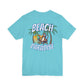 Light blue t-shirt with 'Beach Paradise' graphic on the back by Caribbean Rays