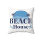 Blue Beach House Sun Spun Polyester Square Pillow on Caribbean Rays