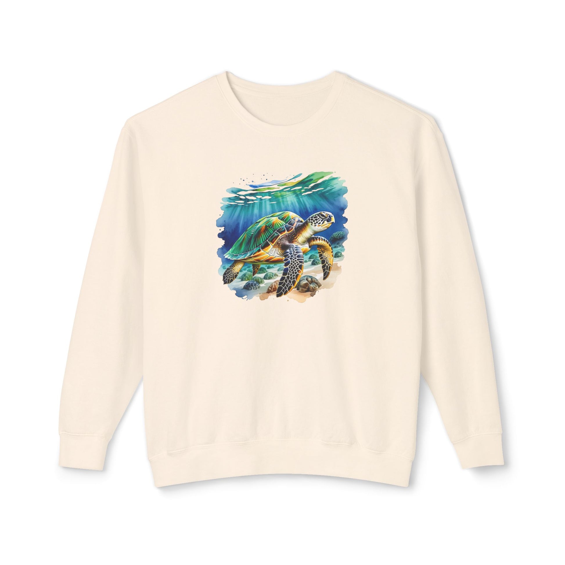 Ocean Turtle Unisex Lightweight Crewneck Sweatshirt by Caribbean Rays