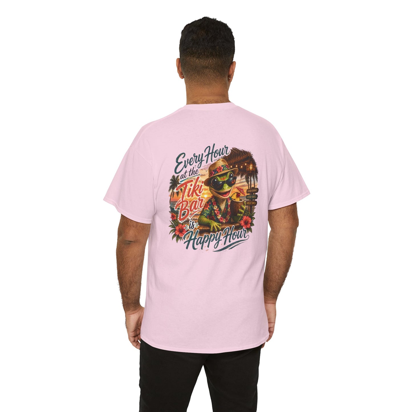 T-Shirt - "Every Hour at the Tiki Bar is Happy Hour" Vintage Tropical Tee