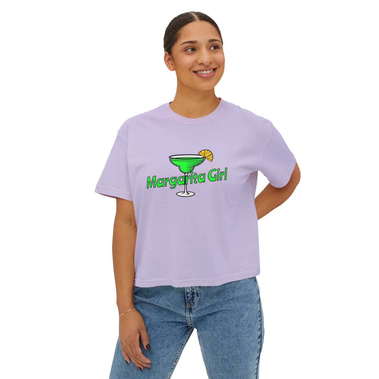 Margarita Girl Boxy Tee — Women's Cocktail Graphic T-Shirt