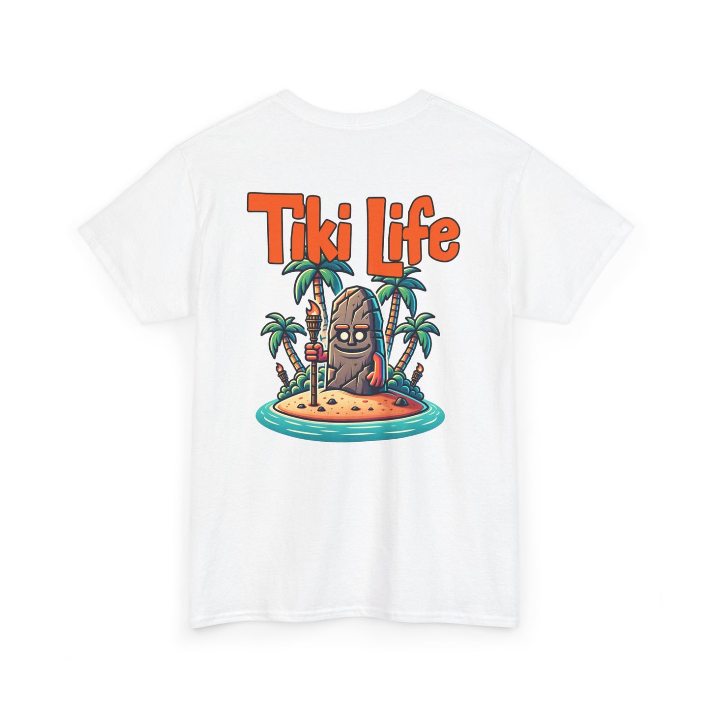 Tiki Life Island Tee - Unisex Heavy Cotton T-Shirt at Caribbean Rays