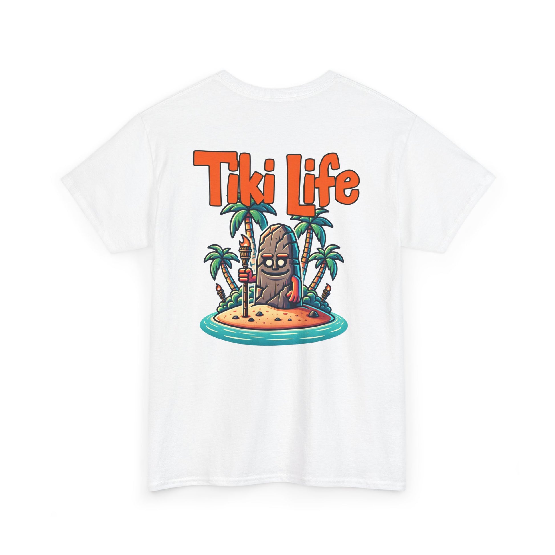 Tiki Life Island Tee - Unisex Heavy Cotton T-Shirt at Caribbean Rays