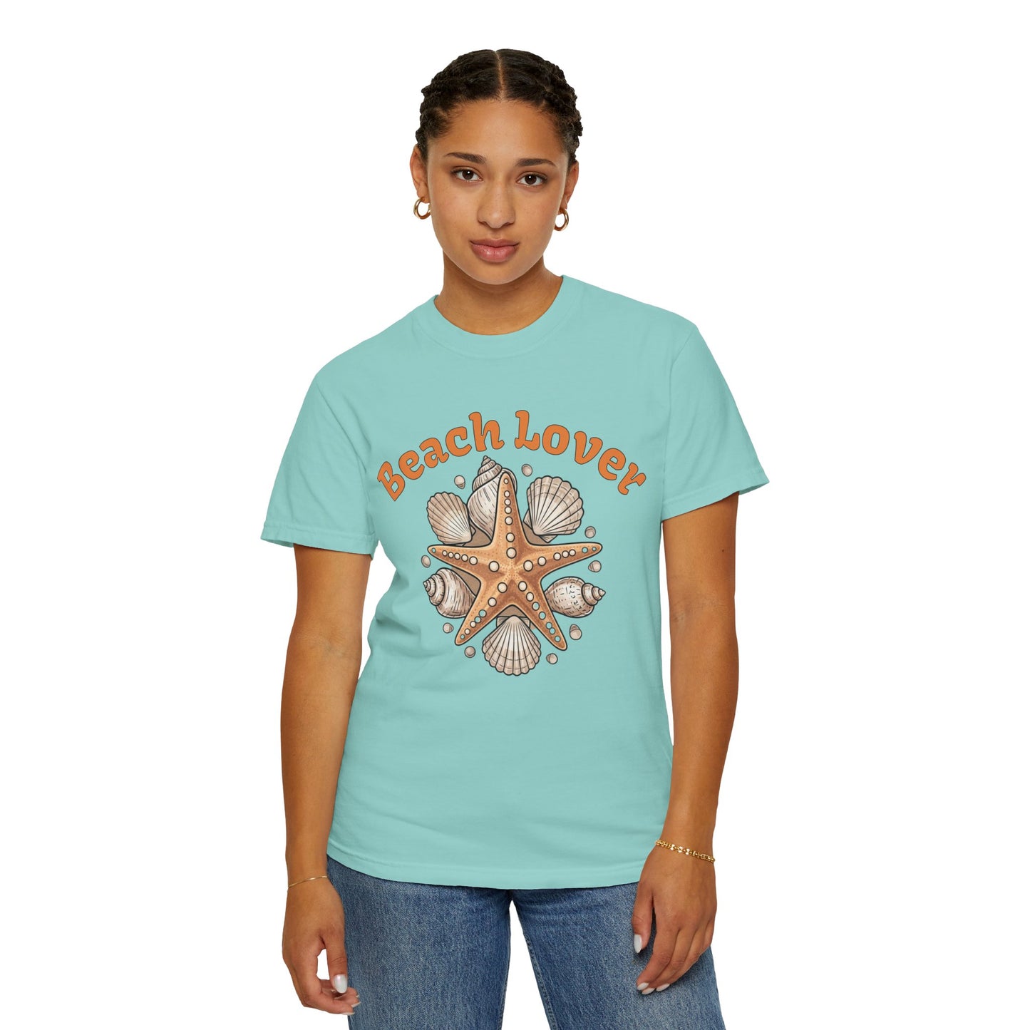 Beach Lover T-Shirt — Seashell & Starfish Graphic Tee