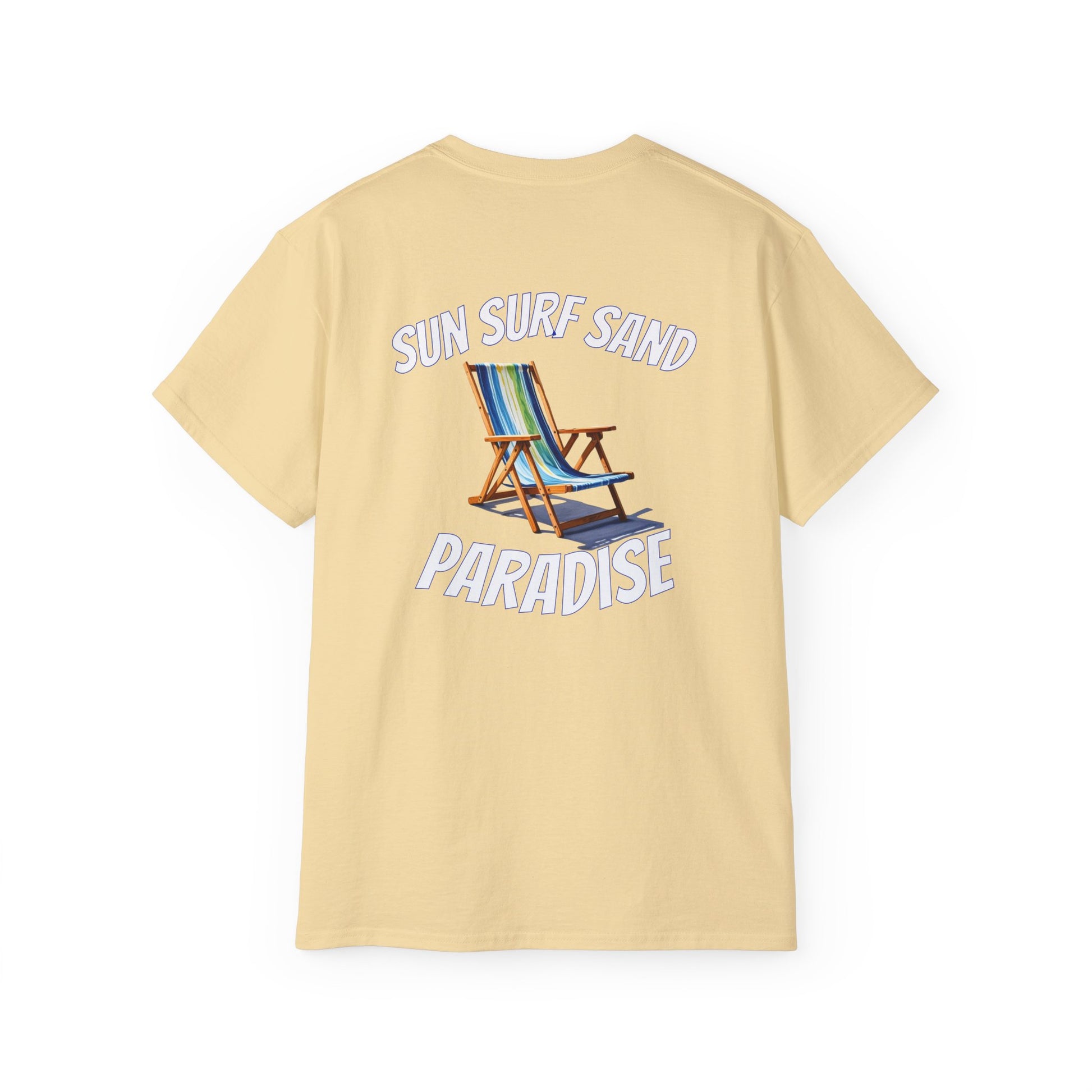 Tiki Beach Collection Sun Surf Sand Paradise Unisex Ultra Cotton Tee on Caribbean Rays