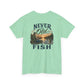 T-Shirt — "Never Too Old to Fish" Fishing Tee (Sunset Lake Design)