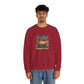 Tiki Bar Crewneck Sweatshirt — Retro Tropical Sunset Design