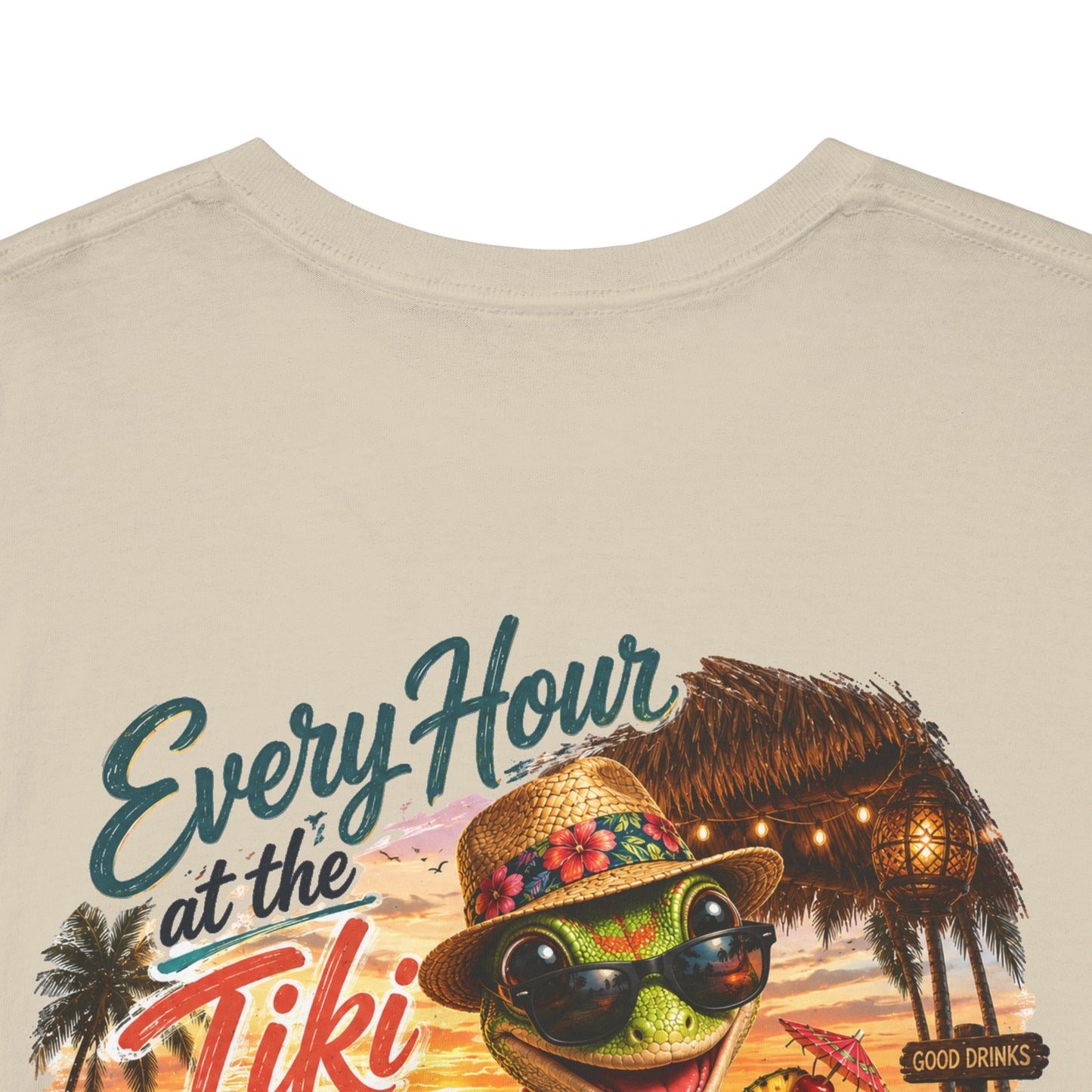 T-Shirt - "Every Hour at the Tiki Bar is Happy Hour" Vintage Tropical Tee