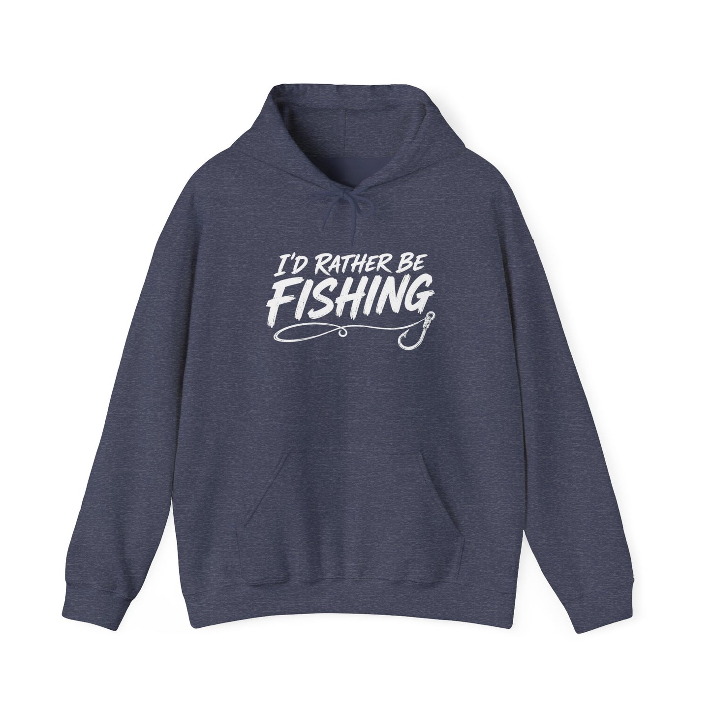Fishing Hoodie – "I'd Rather Be Fishing" Graphic Pullover for Anglers