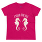 Under The Sea Seahorse Women's Midweight Cotton Tee at Caribbean Rays