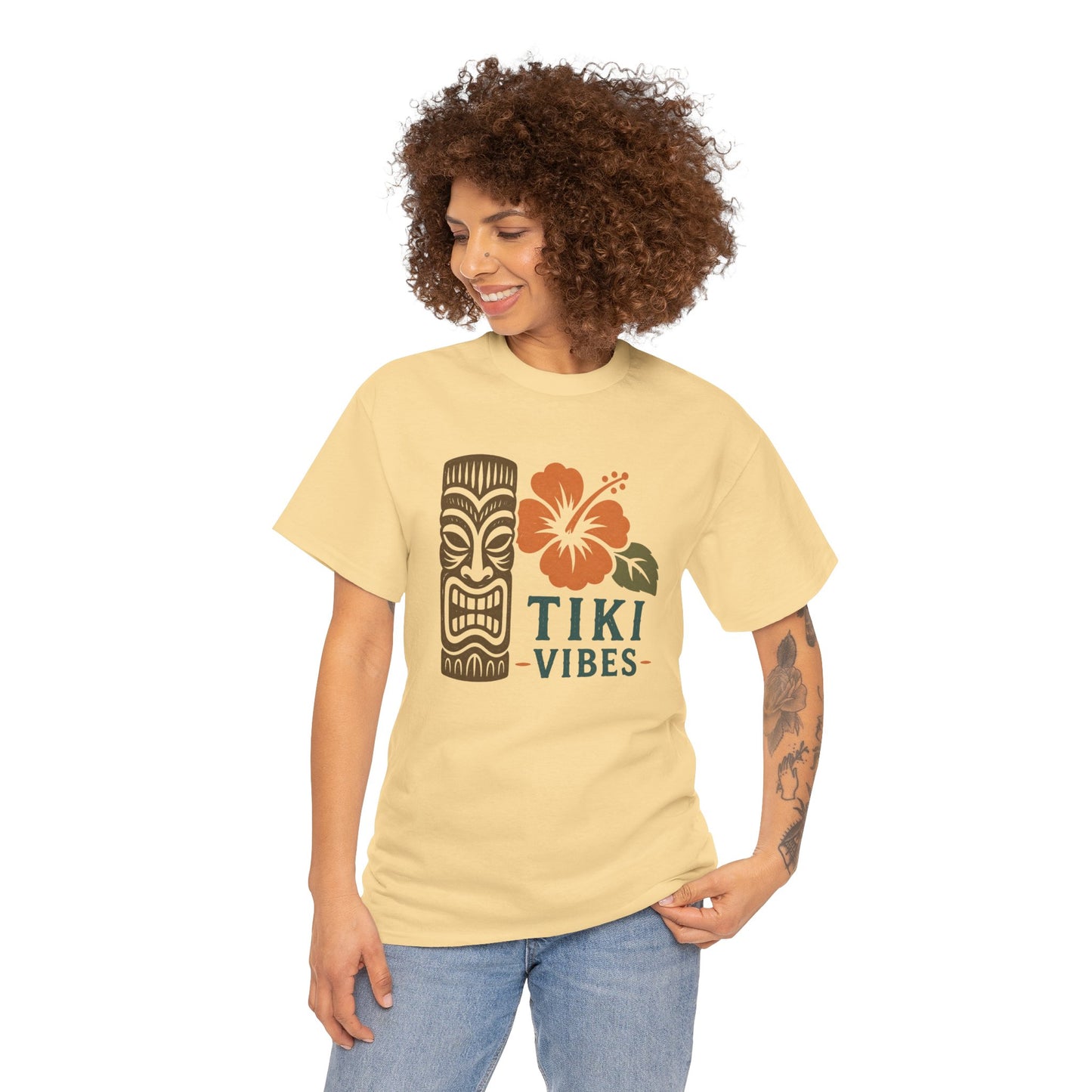 Tiki Vibes Floral Hibiscus Tee