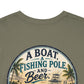 T-Shirt — "A Boat, Fishing Pole and Beer" Vintage Fishing Graphic Tee