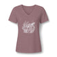 Sea Turtle V-Neck Tee — Women's Relaxed Heather Tee with White Sea Turtle Graphic