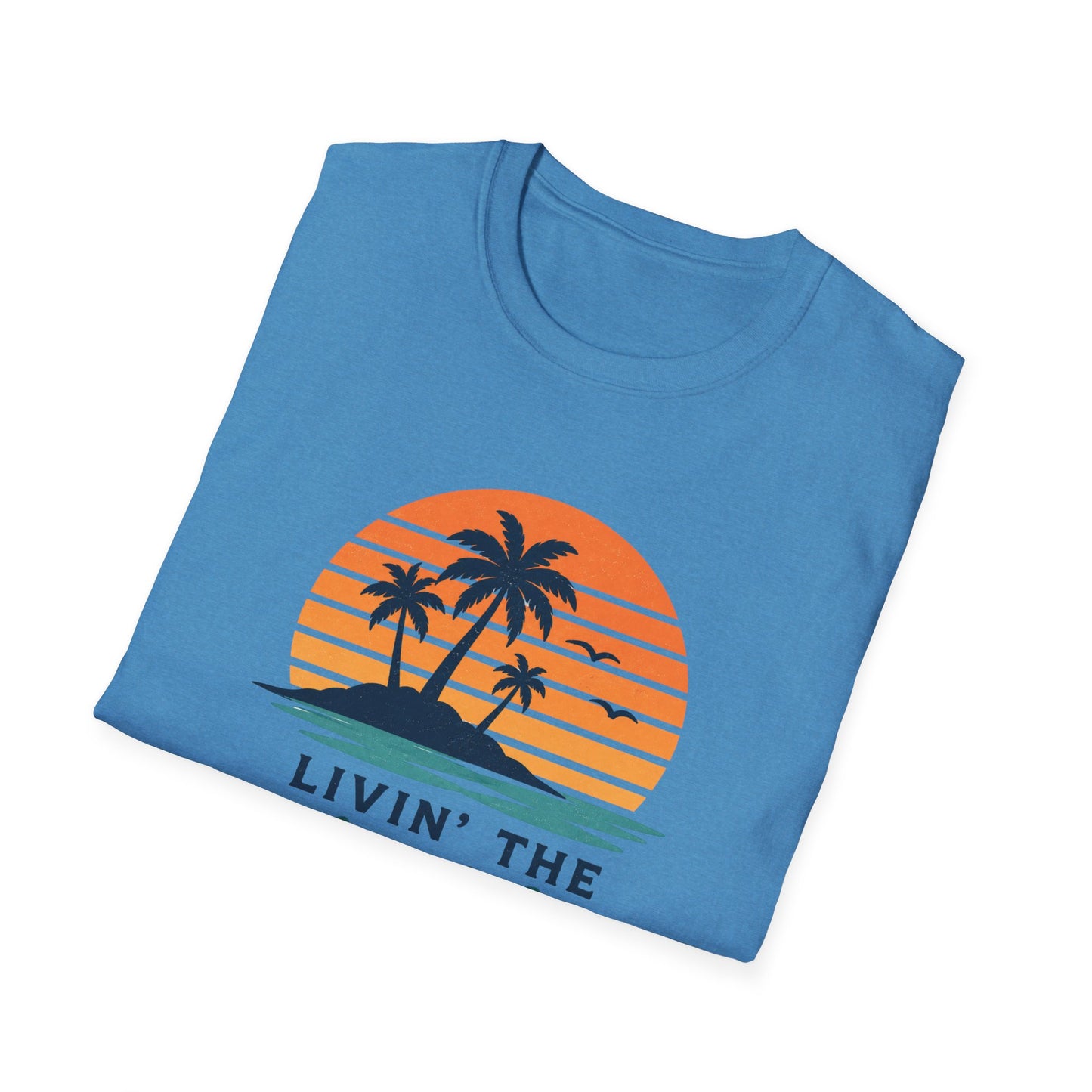 Island Life T-Shirt — "Livin' The Island Life" Retro Palm Sunset Tee