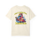 Beige t-shirt with a colorful parrot graphic and 'Just Living the Island Life' text on a white background