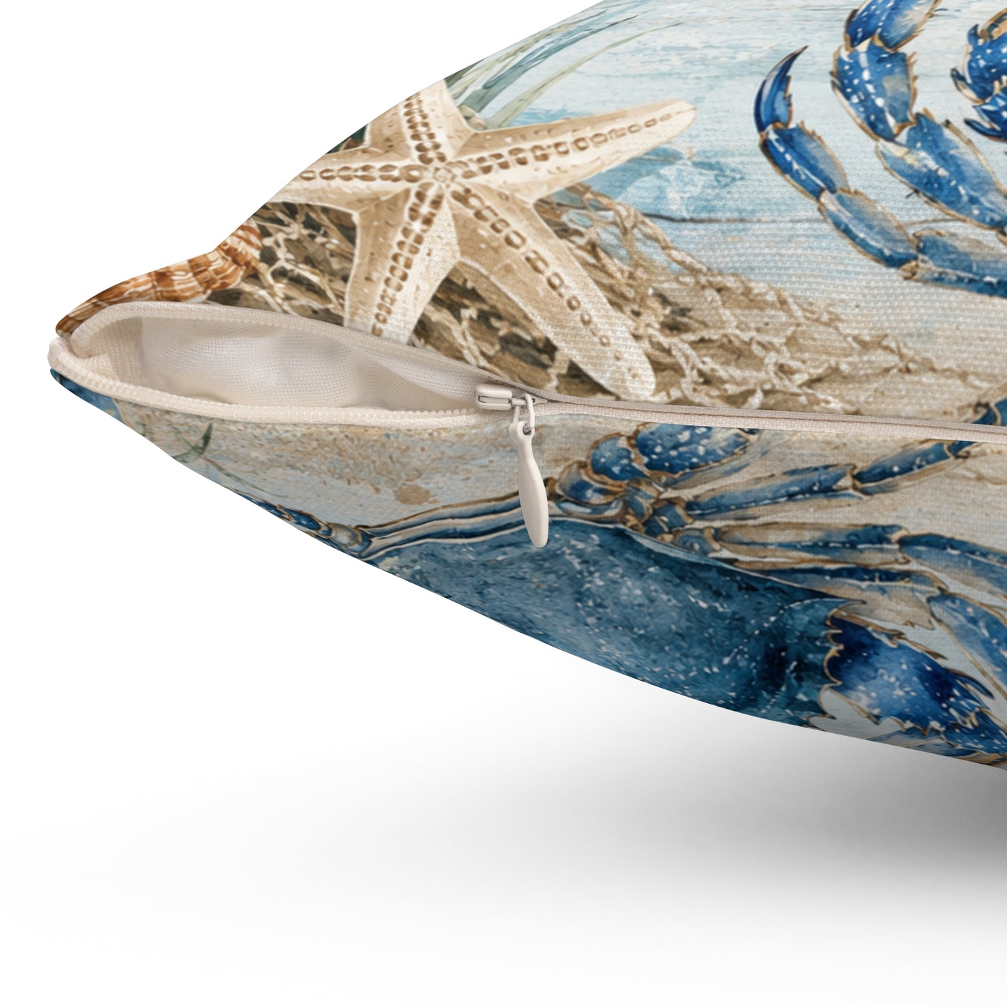 Crab Beach Life Spun Polyester Square Pillow