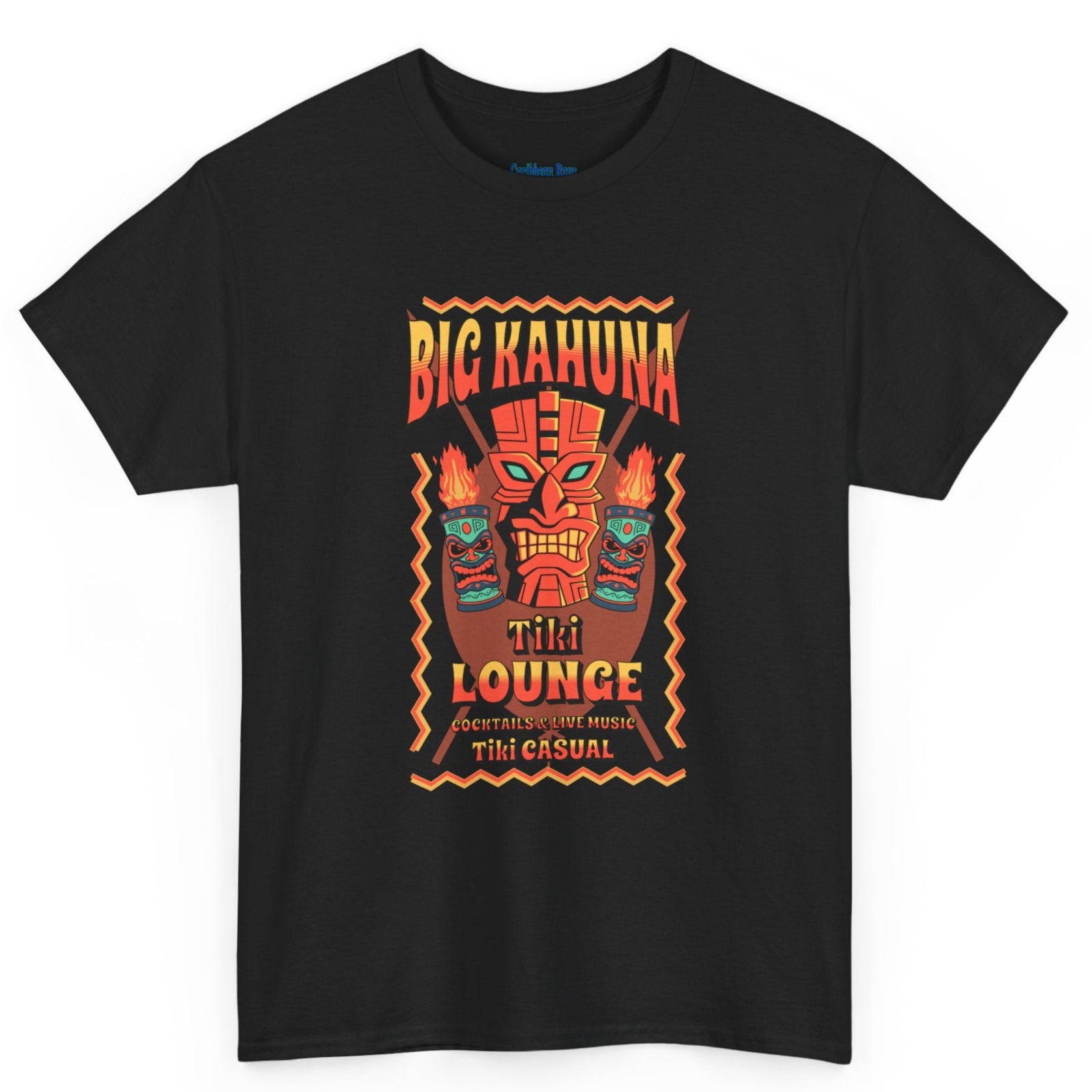 Big Kahuna Tiki Lounge Tee – Heavy Cotton Graphic Unisex T-Shirt by Caribbean Rays
