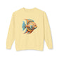 Beach Club Vibrant Fish Art Unisex Lightweight Crewneck Sweatshirt