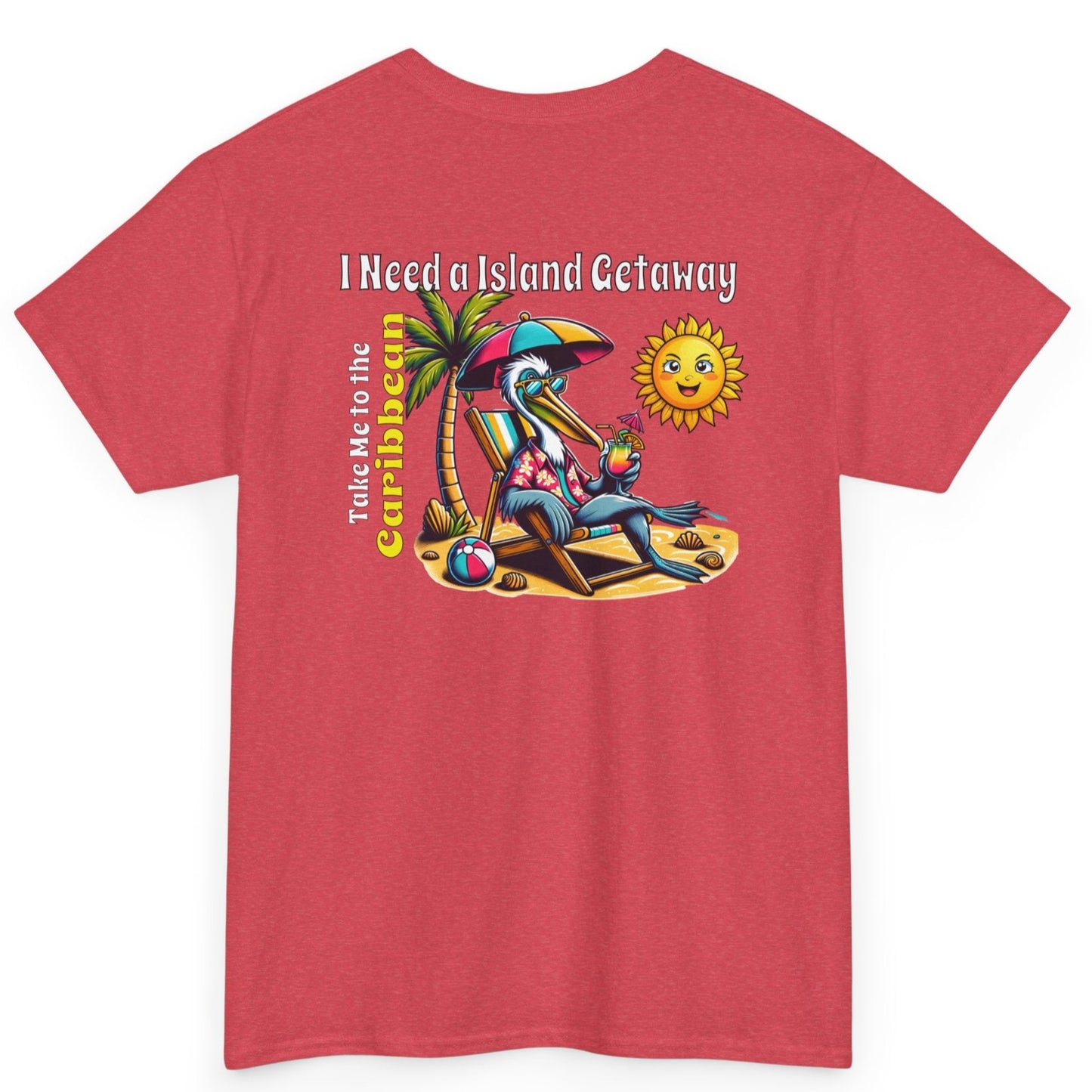 Island Getaway Unisex Heavy Cotton Tee on Caribbean Rays