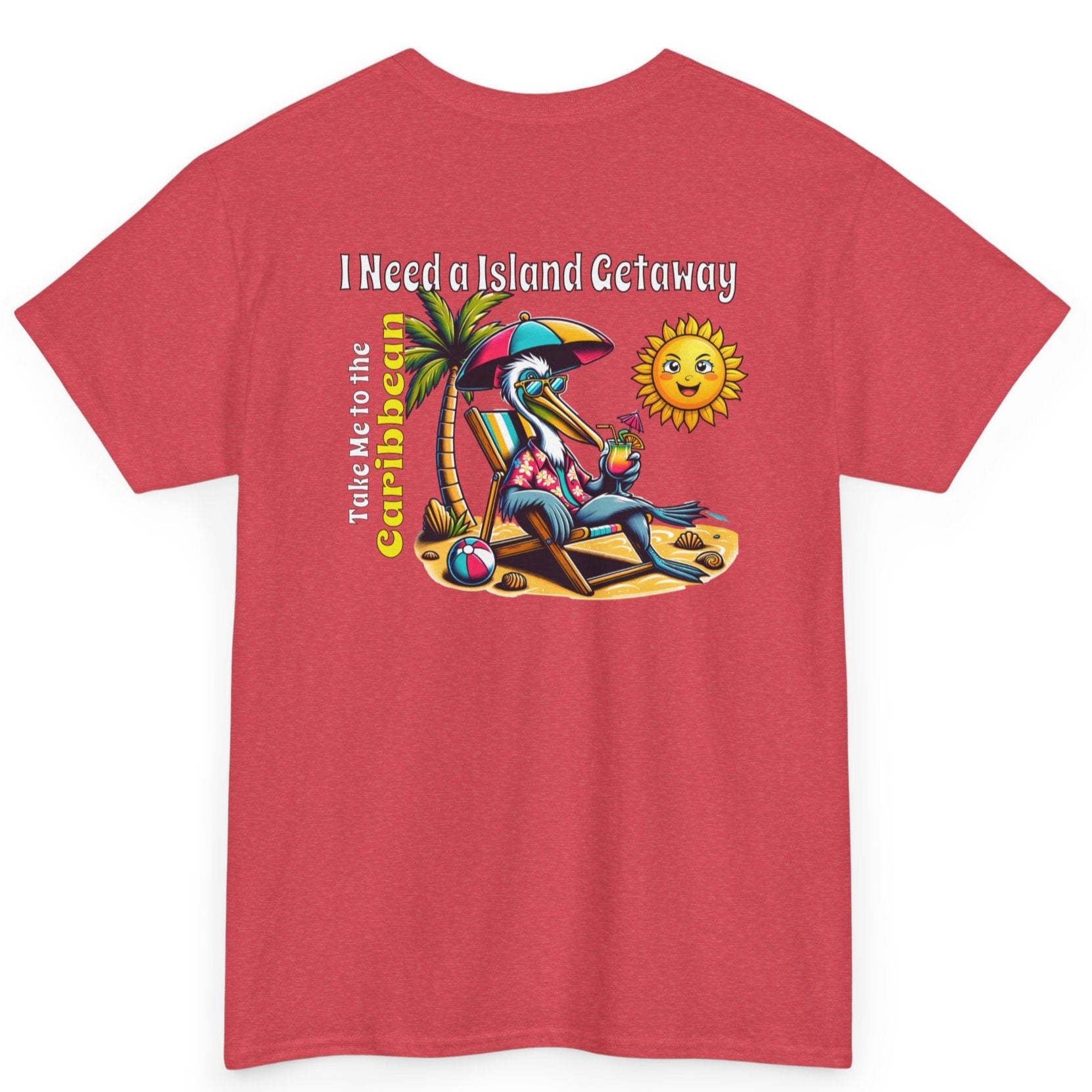 Island Getaway Unisex Heavy Cotton Tee on Caribbean Rays