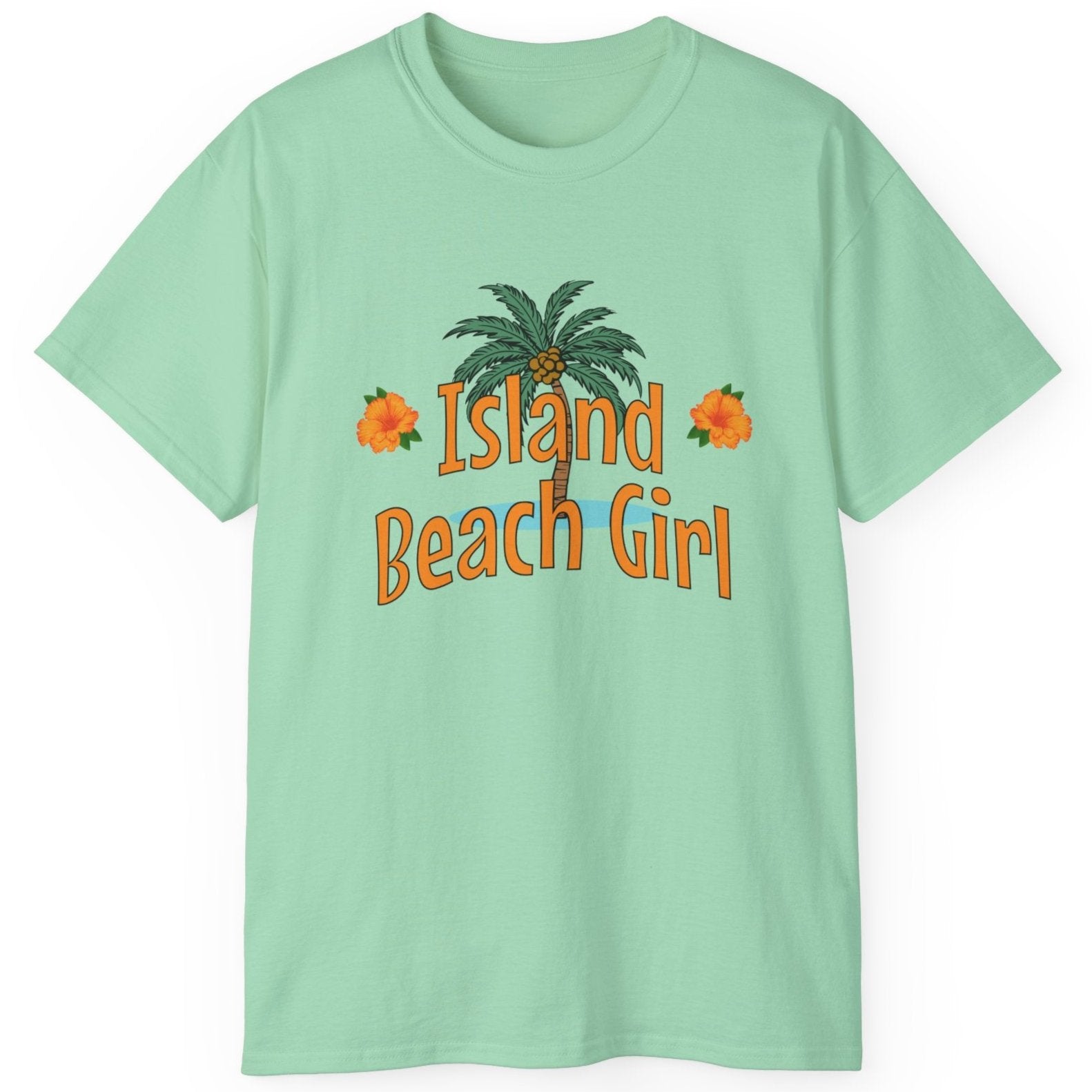 Tiki Beach Collection Island Beach Girl Unisex Ultra Cotton Tee by Caribbean Rays